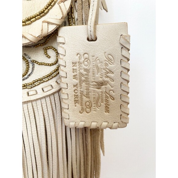 Ralph Lauren Cream Leather Fringe Beaded Crossbody Bag, 2011 Runway Collection - Picture 13 of 16